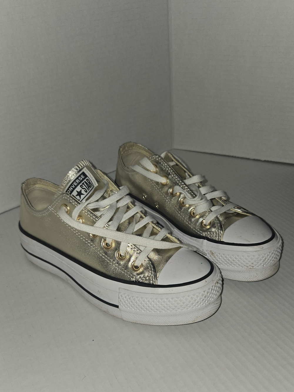 Converse Metallic Gold Low Top Sneakers